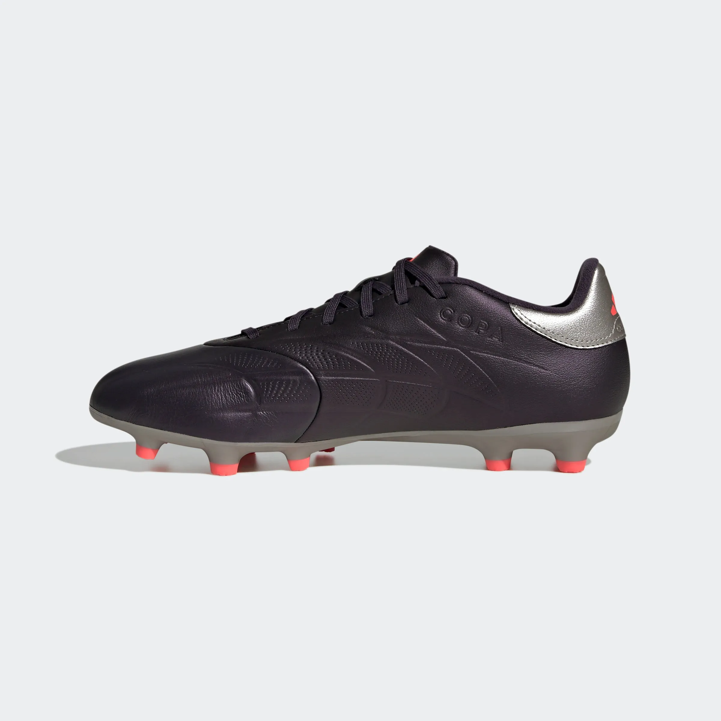 adidas Copa Pure 2 League Firm Ground Soccer Cleats | Aurora Black-Platinum Metallic-Turbo | Men's