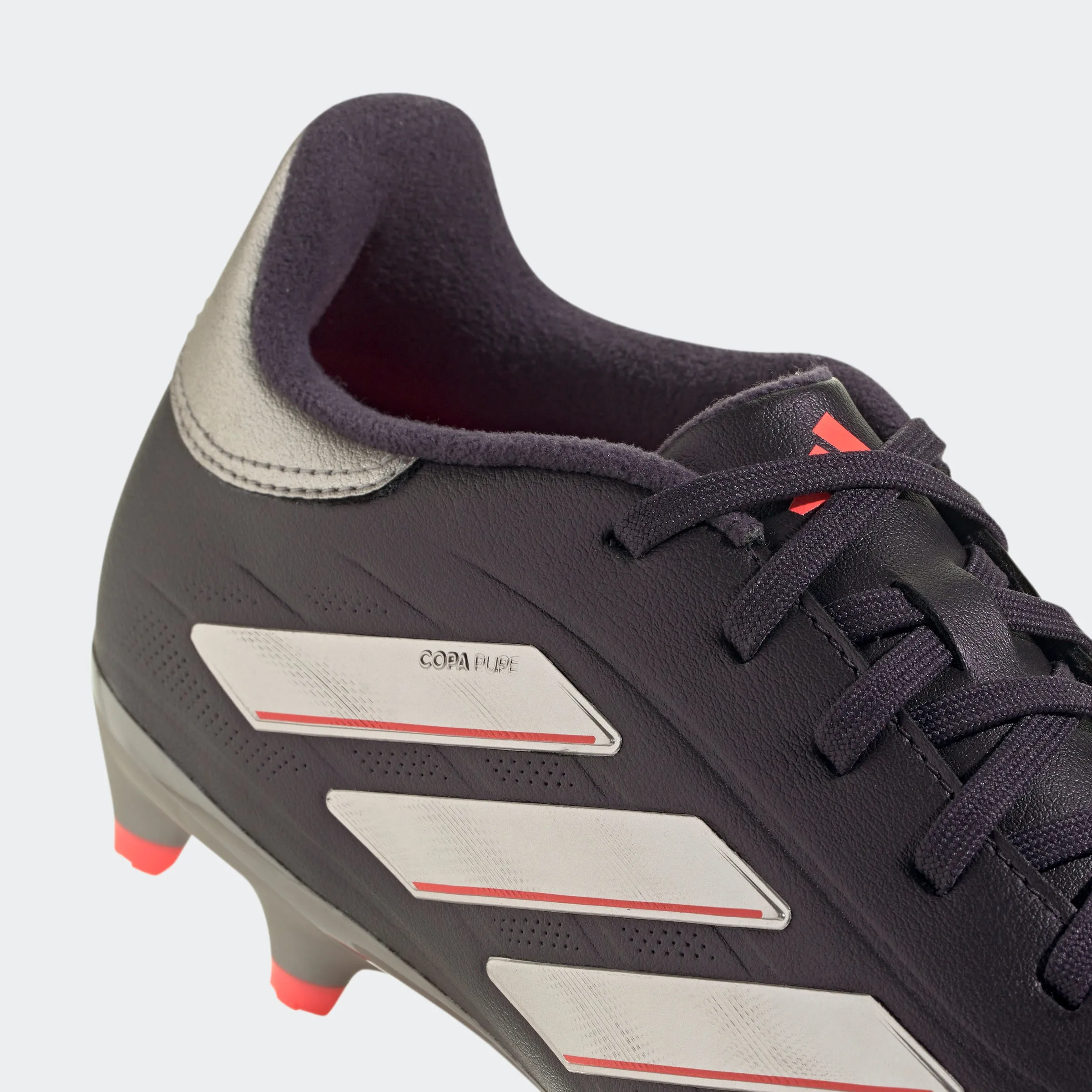 adidas Copa Pure 2 League Firm Ground Soccer Cleats | Aurora Black-Platinum Metallic-Turbo | Men's