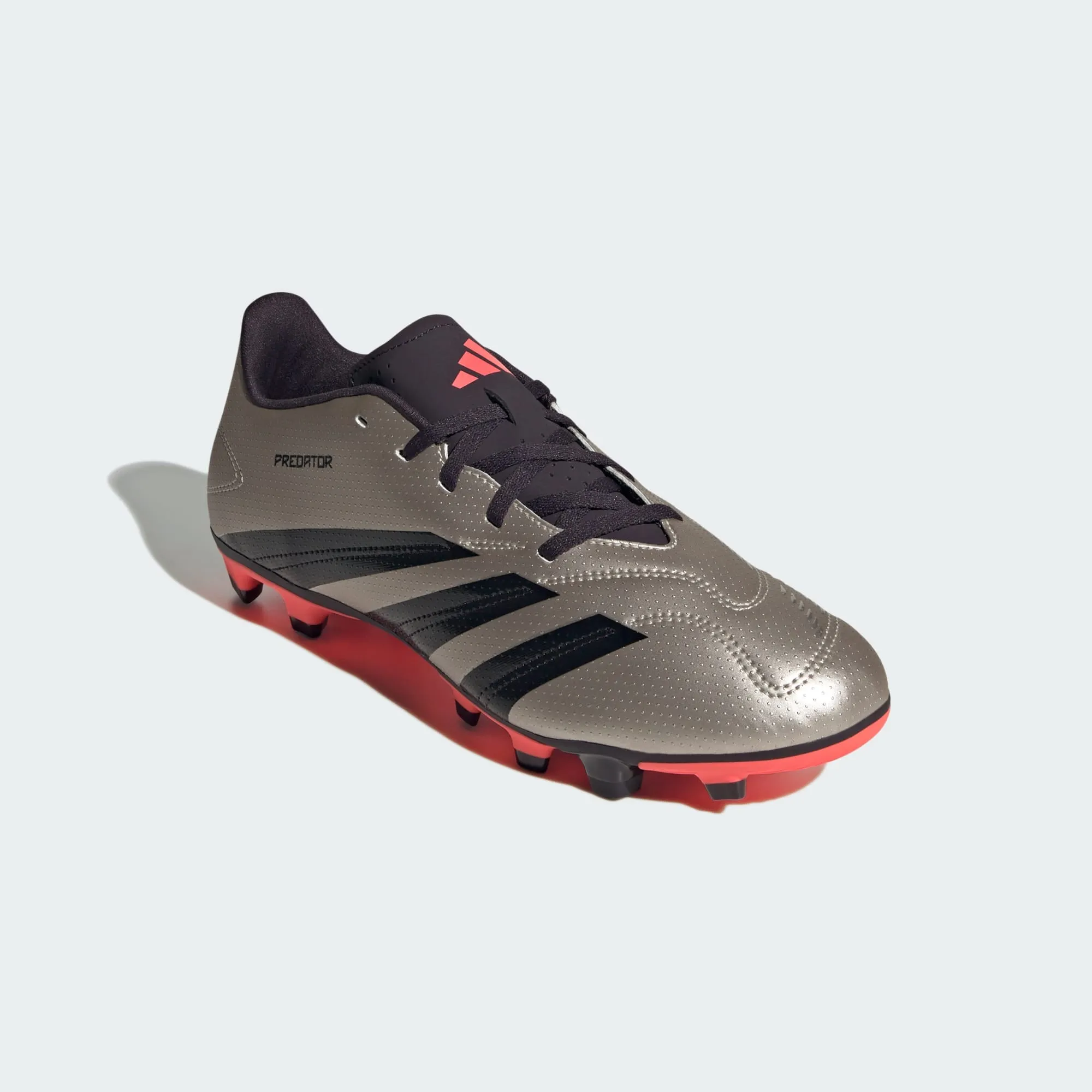 adidas Predator Club Multi-Ground Soccer Cleats | Platinum Metallic-Core Black-Turbo | Men's