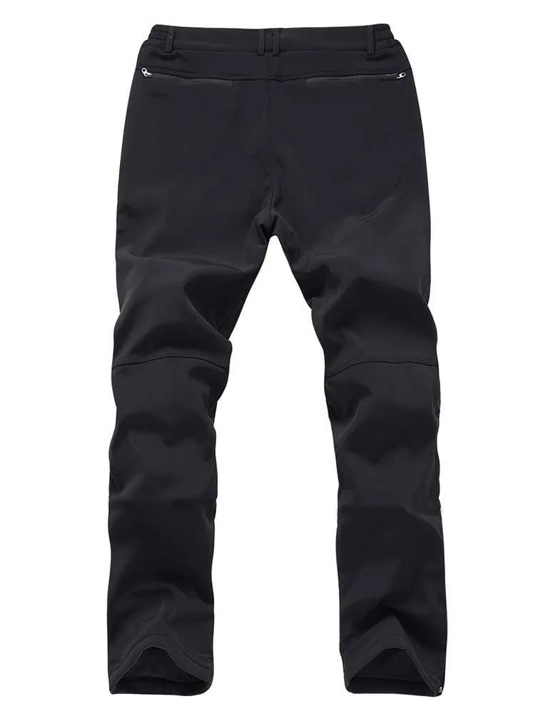 Gash Hao Mens Snow Ski Waterproof Softshell Snowboard Pants Outdoor Hiking Fleece Lined Zipper Bottom Leg (Black, 36W - 34L)