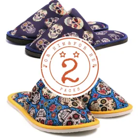Gift Pack Big Skull For Him Mexican Skull For Her Home Slippers Kitchen Garage Bedroom Lightweight