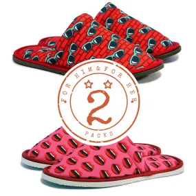 Gift Pack - Sunglasses For Him Red Lips For Her Home Slippers Kitchen Garage Bedroom Lightweight