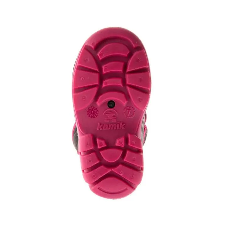 Kamik Snowbug Black and Rose Red Toddler Winter Boots