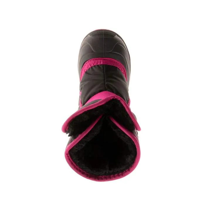 Kamik Snowbug Black and Rose Red Toddler Winter Boots