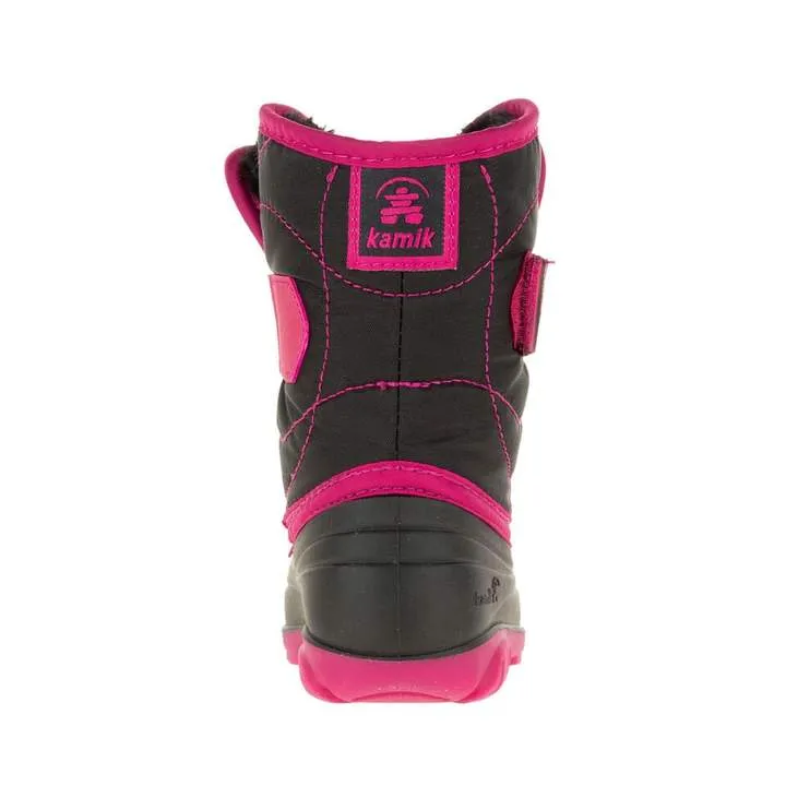 Kamik Snowbug Black and Rose Red Toddler Winter Boots