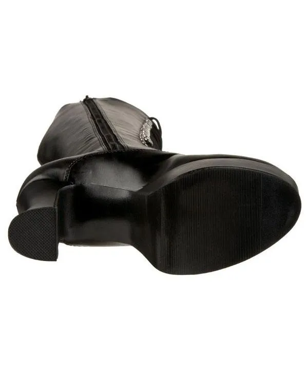Lace-up GoGo Boots with 4-inch Chunky Heel Exotica-2020