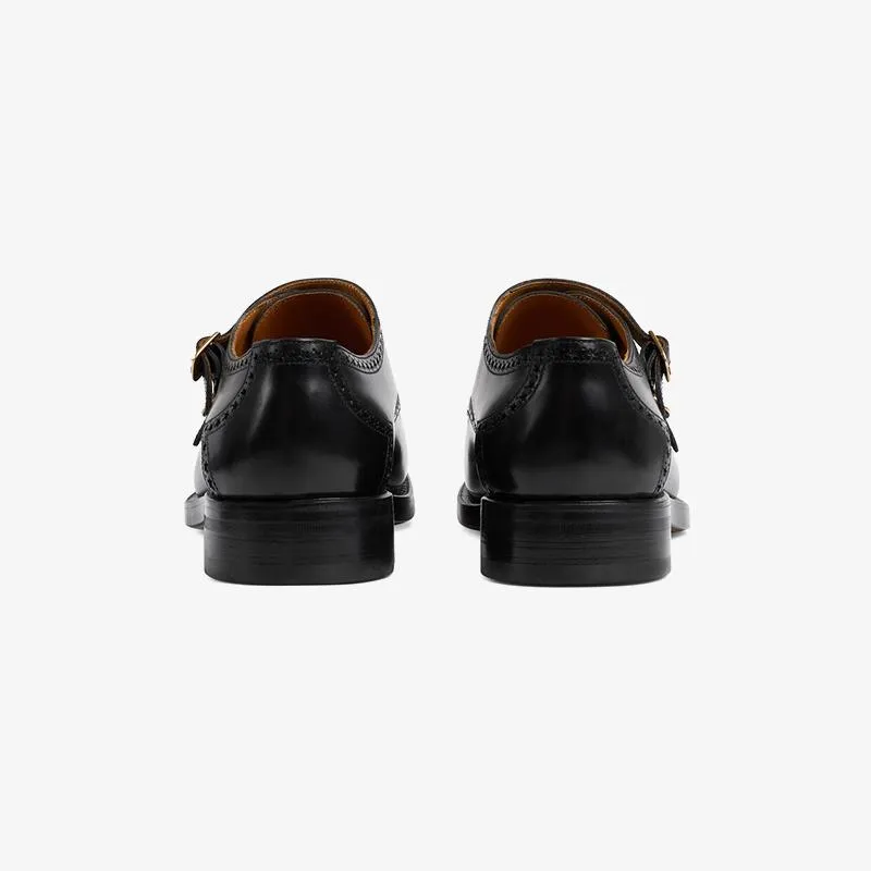 Leather Loafers with Gold Hardware