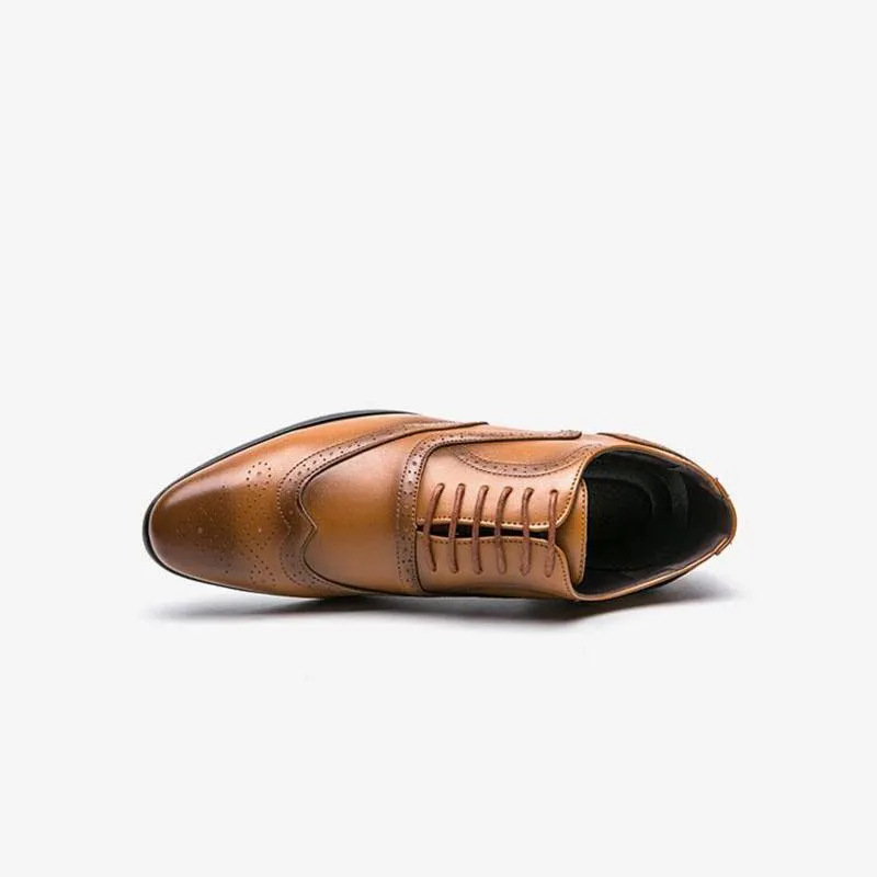 Leather Oxfords Breathable Shoes Pointy Toe