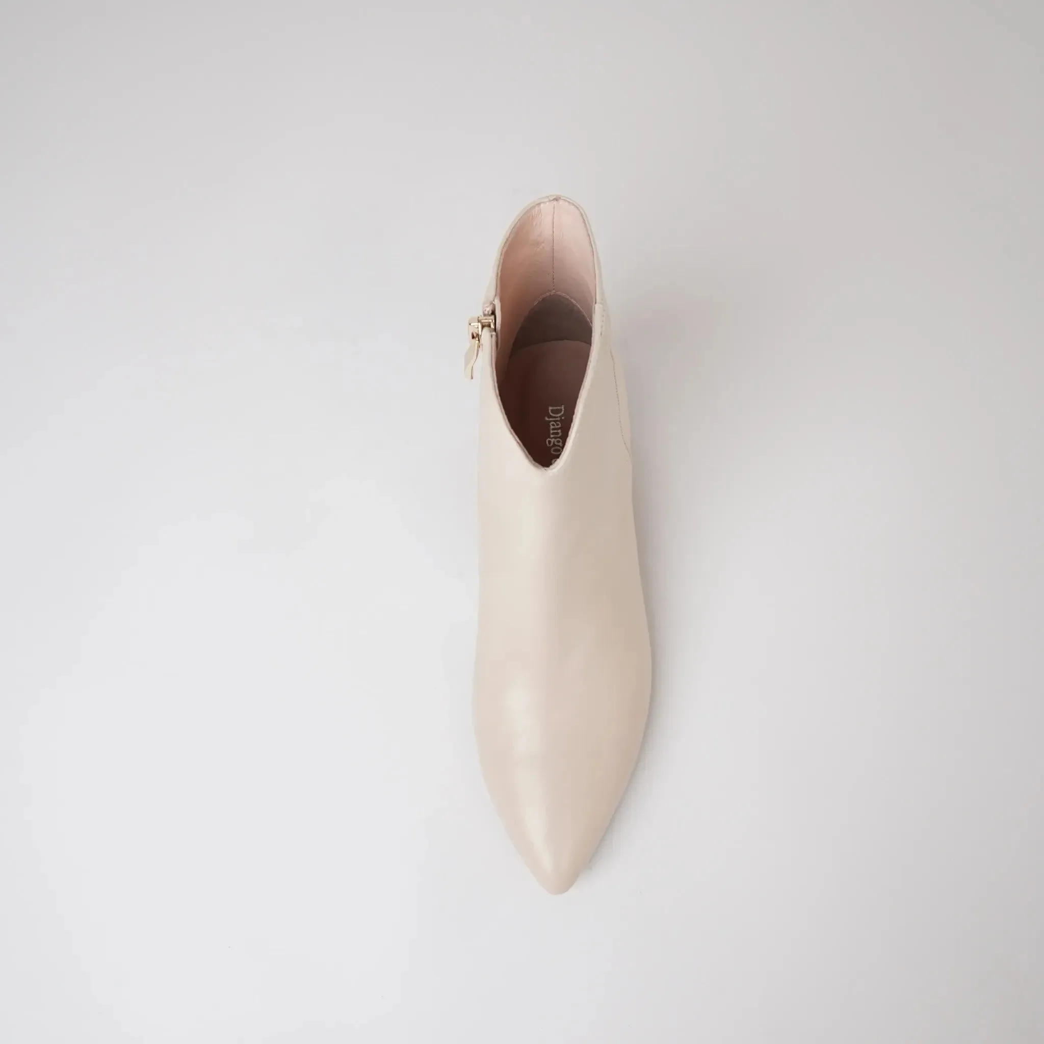 Malitta Nude Leather Ankle Boots