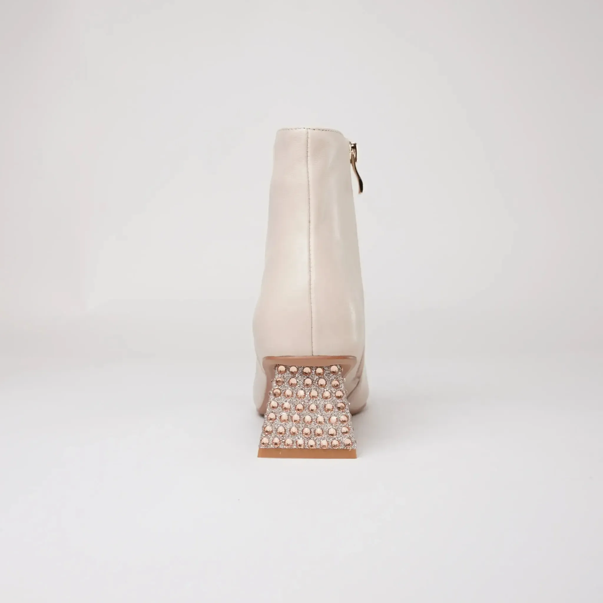 Malitta Nude Leather Ankle Boots