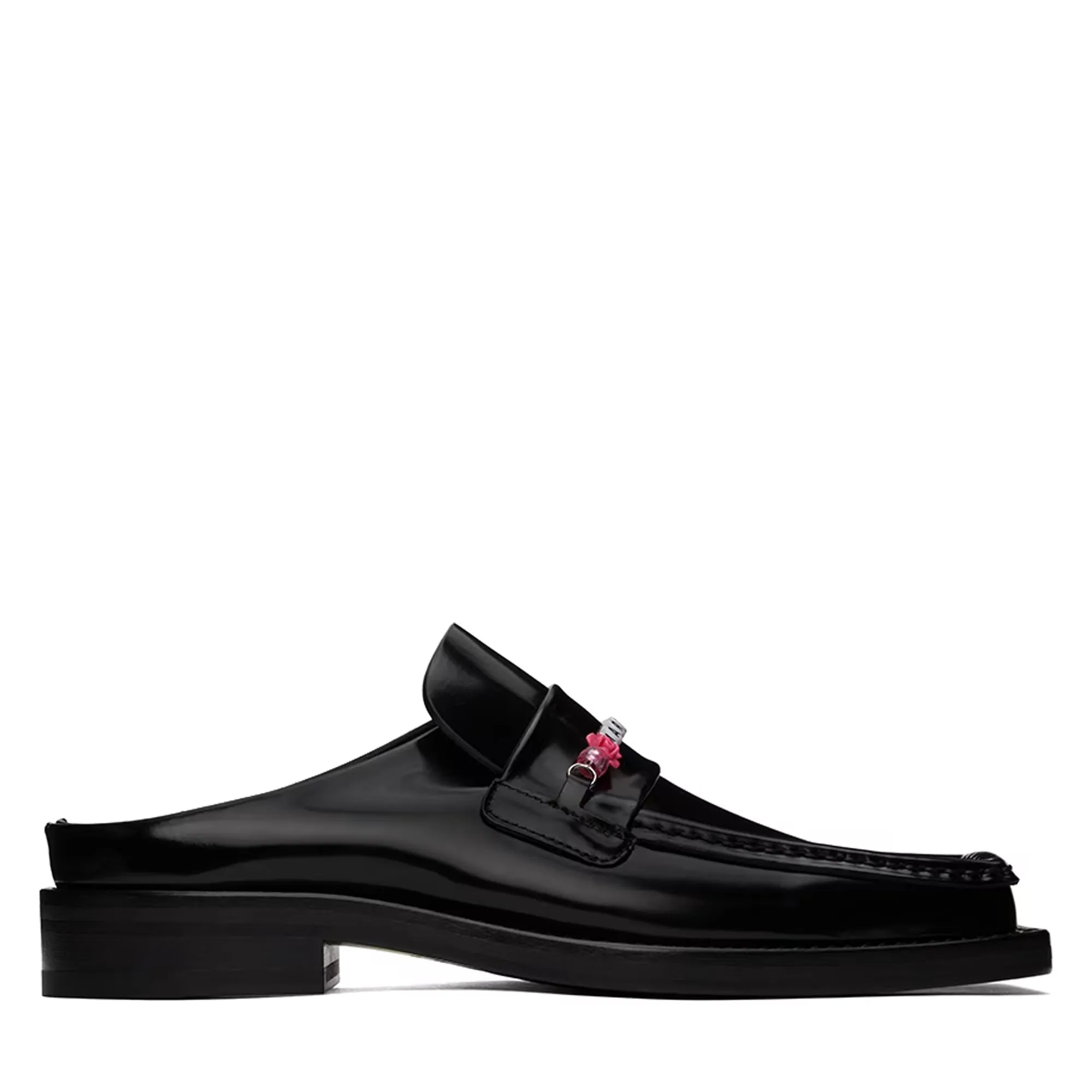 Martine Rose Black Beaded Square Toe Loafers