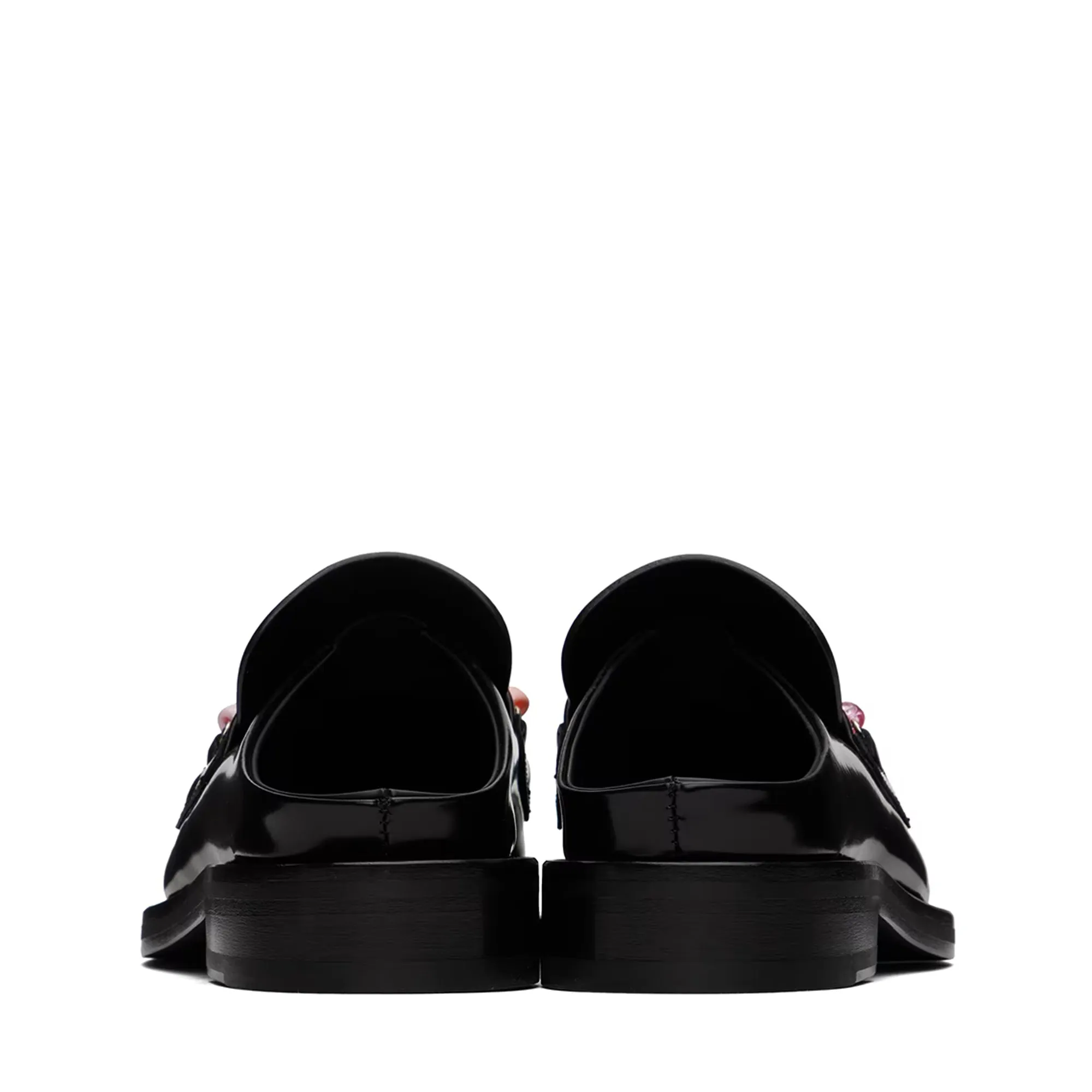 Martine Rose Black Beaded Square Toe Loafers