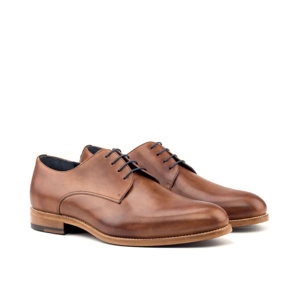 Men's Derby Leather Shoes Wide Plus Size Brown 2717
