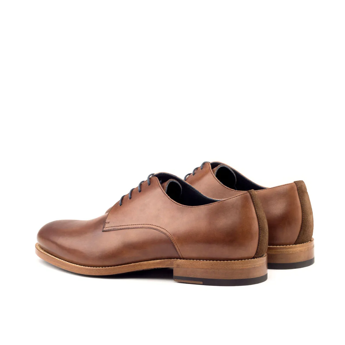Men's Derby Leather Shoes Wide Plus Size Brown 2717