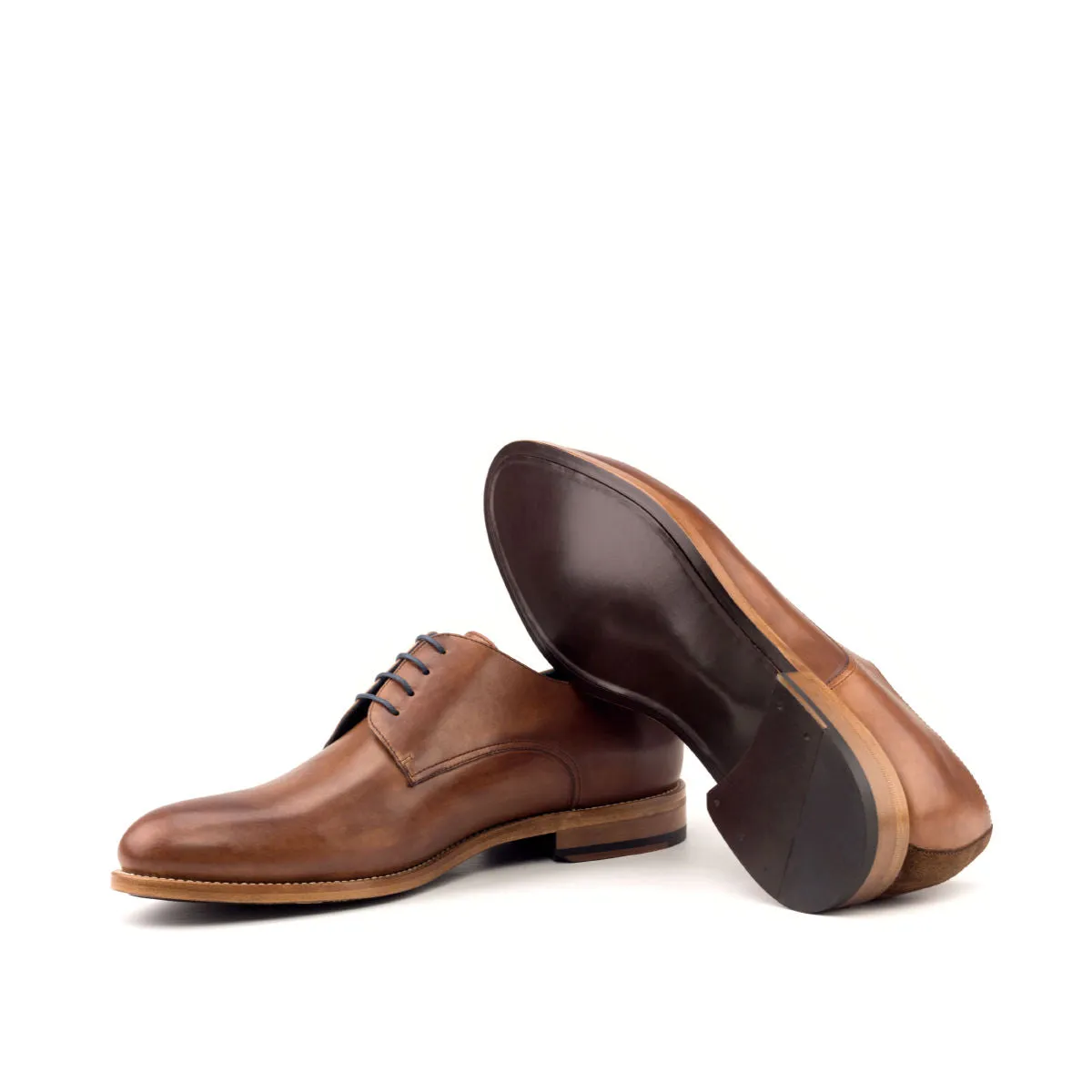 Men's Derby Leather Shoes Wide Plus Size Brown 2717