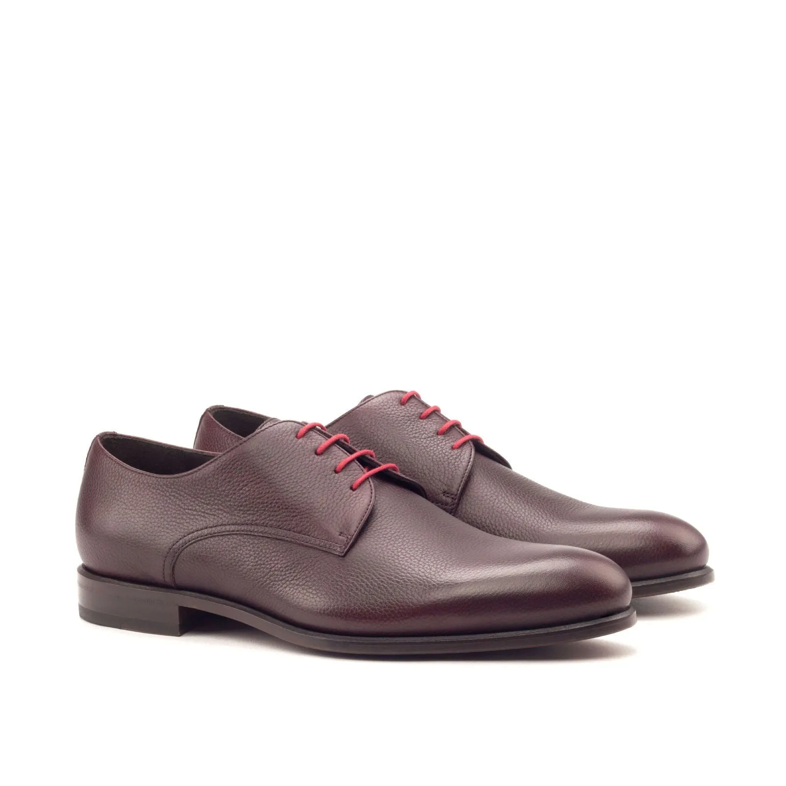 Men's Derby Leather Shoes Wide Plus Size Burgundy 2950