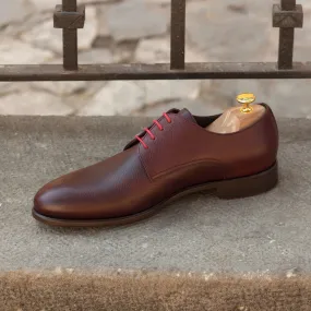 Men's Derby Leather Shoes Wide Plus Size Burgundy 2950