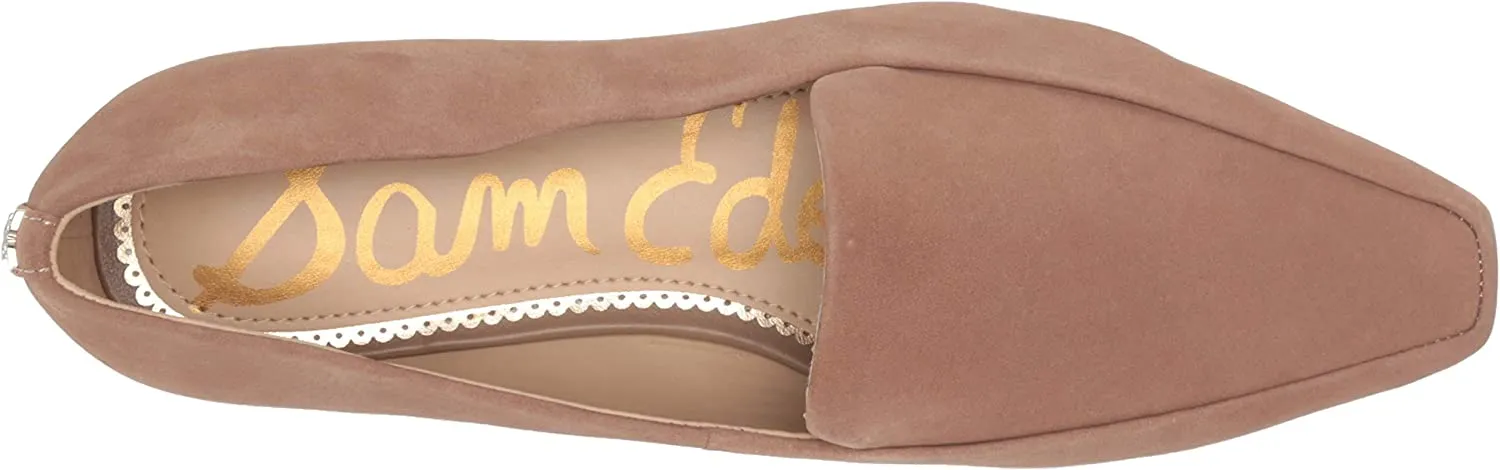 Sam Edelman Emelie Praline Suede Slip On Squared Toe Leather Dress Loafers