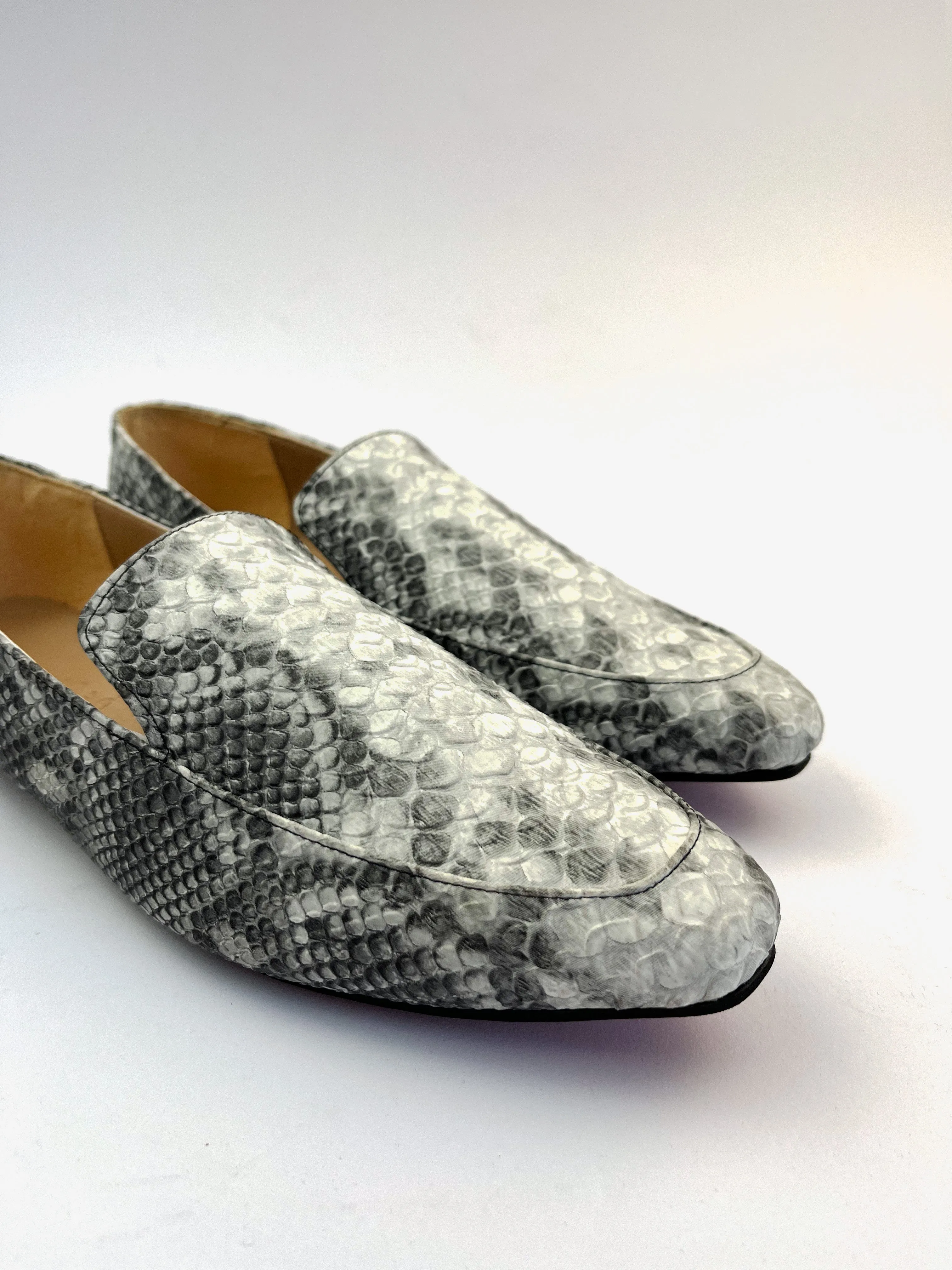 Snake Power Square Toe Loafers