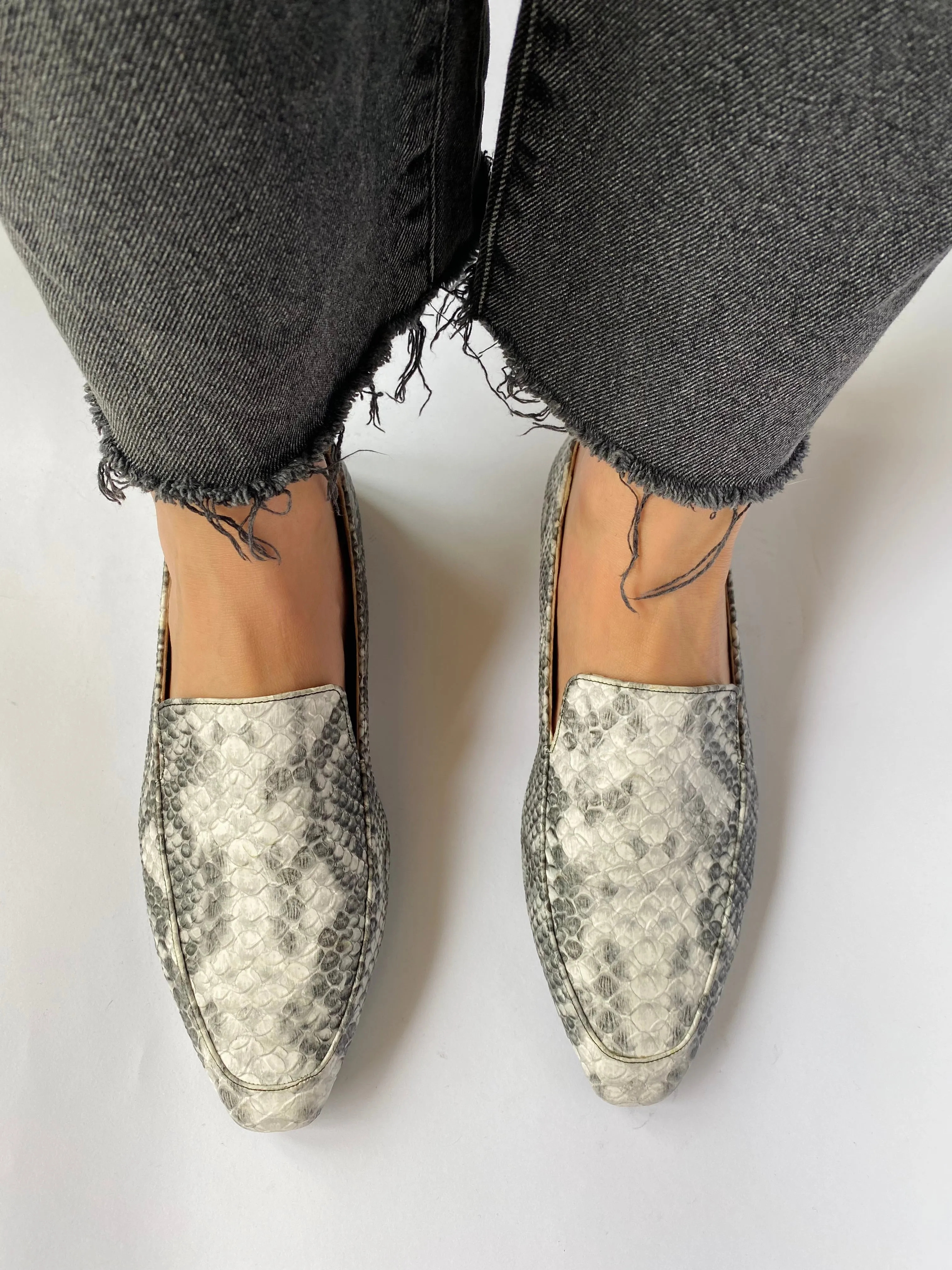 Snake Power Square Toe Loafers