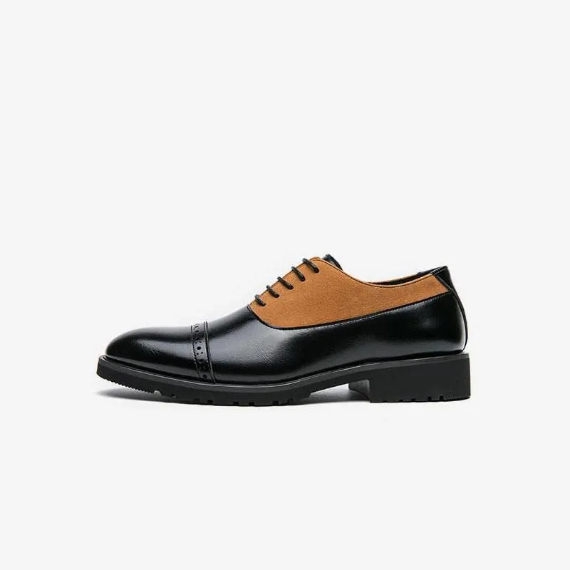 Suede Lace Up Leather Low Top Shoes Oxford