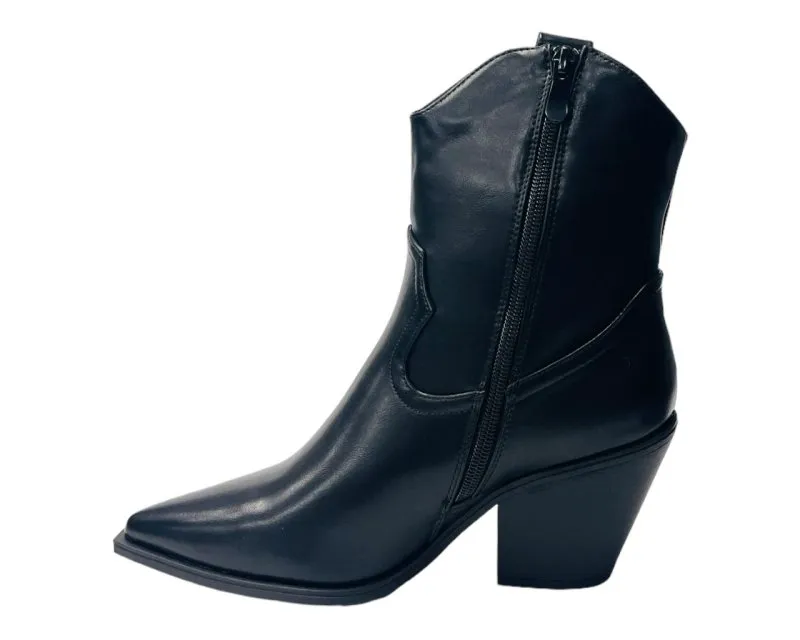 Western Cowboy Zip Ankle Boots