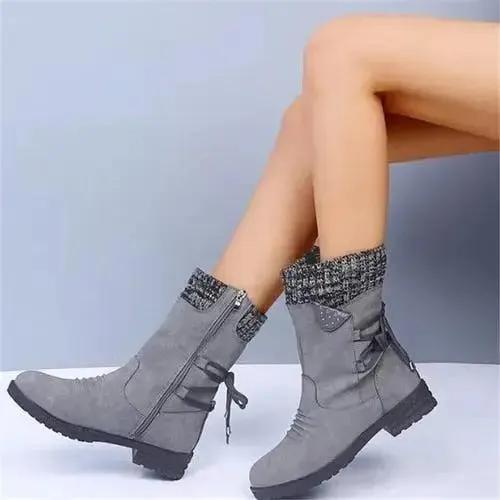 Women Mid-Calf Boots Warm Boots Low-heeled Shoes